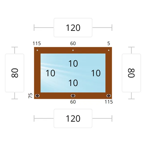 Мягкое окно 120x80 см, для веранды, беседки